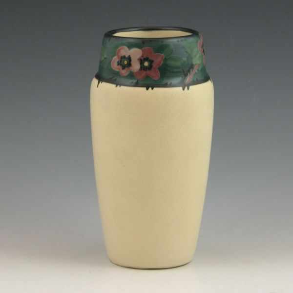 Appraisal: Weller White Decorated Hudson vase Marked WELLER Mint '' tall