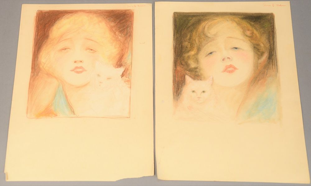 Appraisal: Charles Sheldon - pastel mixed media on paper pair of