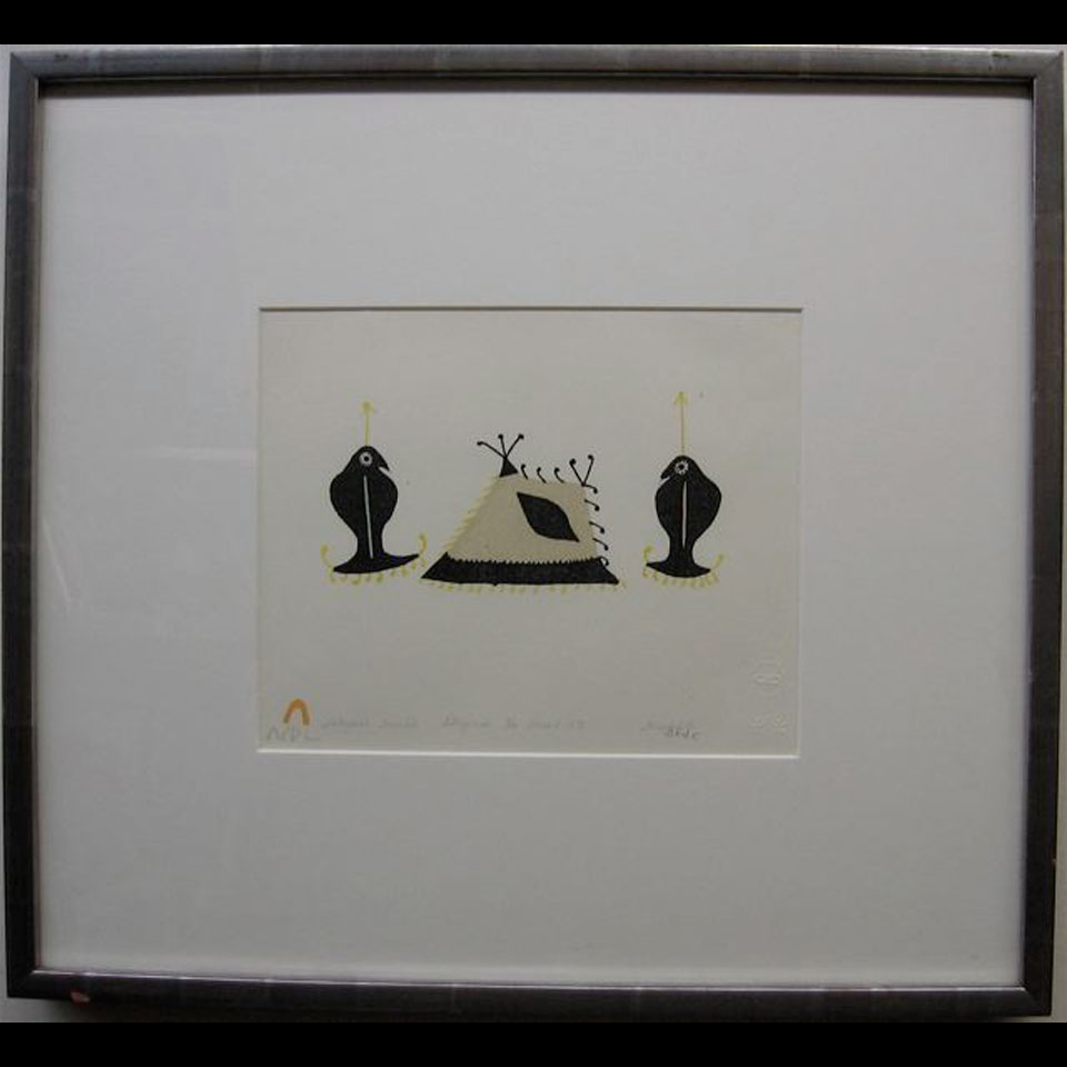 Appraisal: TULUGAAK TUPILIK TULUGAAK IKAYUKTA TUNNILLIE - INUIT TWO LITHOGRAPHS EACH