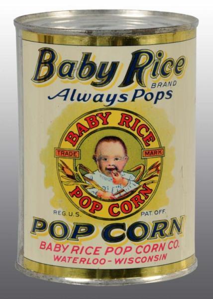 Appraisal: Baby Rice Pop Corn Can Description Great tin with spectacular