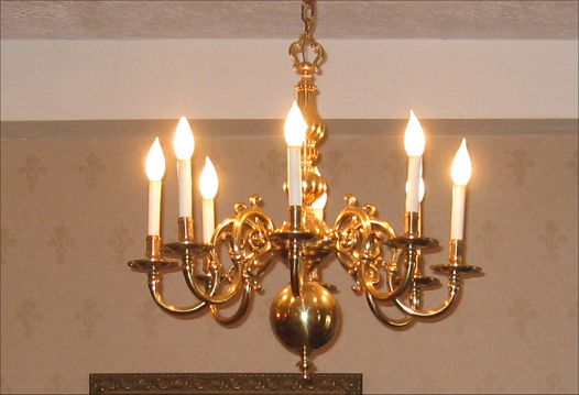 Appraisal: LIGHT BRASS CHANDELIER From the Heritage Hotel in downtown St