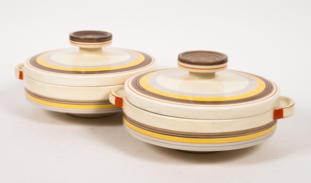 Appraisal: Pr Clarice Cliff Bizarre Liberty Stripe dishes circa Wilkinson Ltd