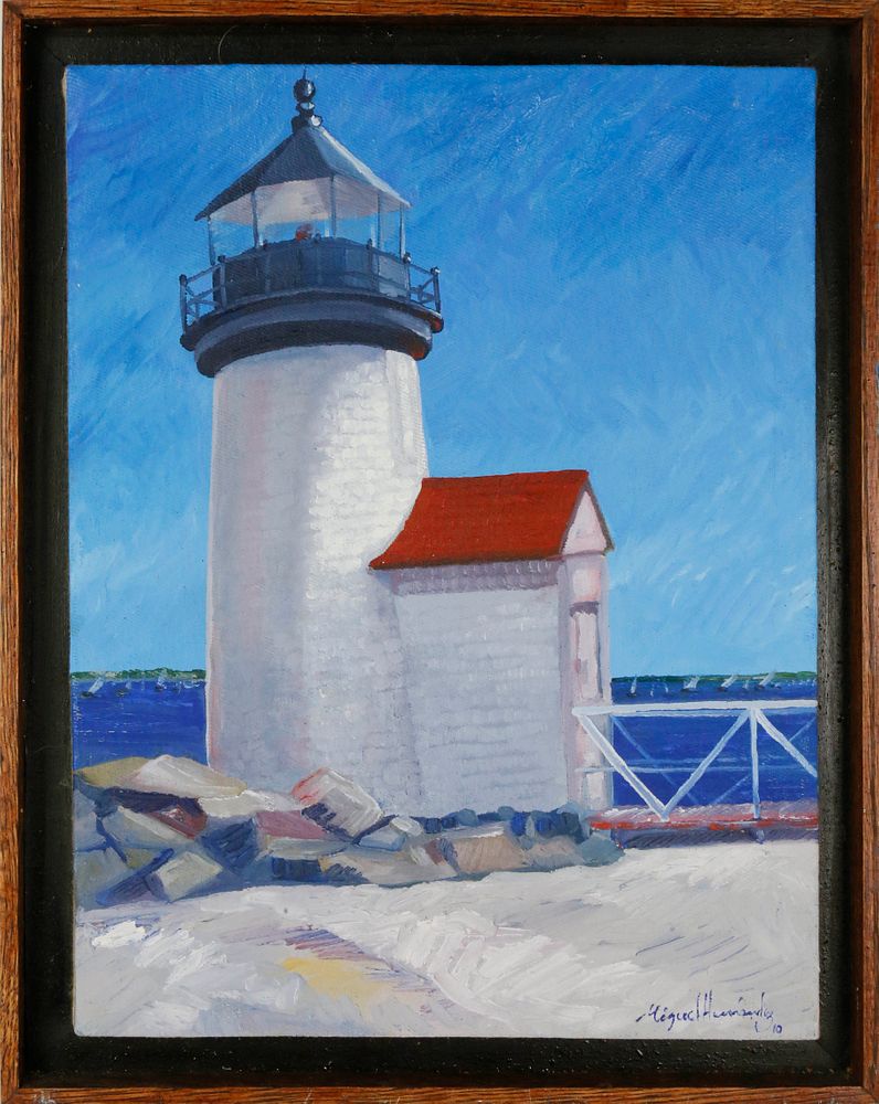 Appraisal: Miguel Hernandez Oil on Canvas Brant Point Light Miguel Hernandez