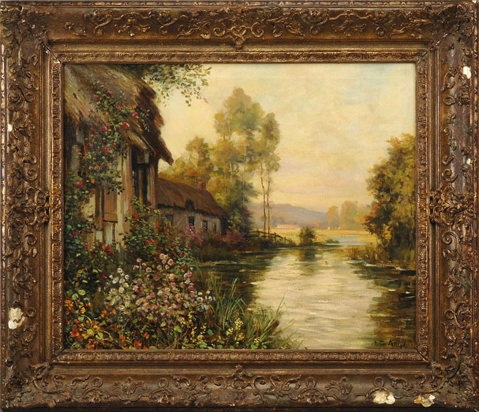 Appraisal: LOUIS ASTON KNIGHT AMERICAN - COTTAGE GARDEN AND STREAM Oil