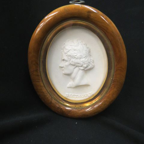 Appraisal: th Century Plaque of Beethoven oval x in fine frame