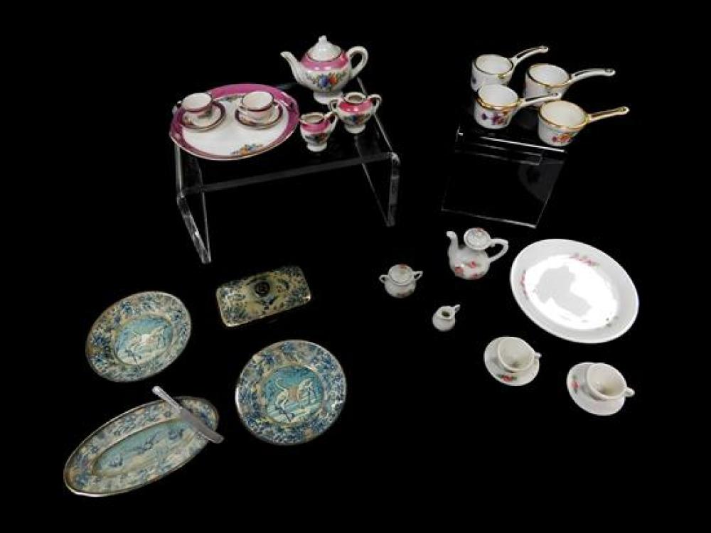 Appraisal: Assortment of porcelain and tin miniature doll house accessories twenty-five