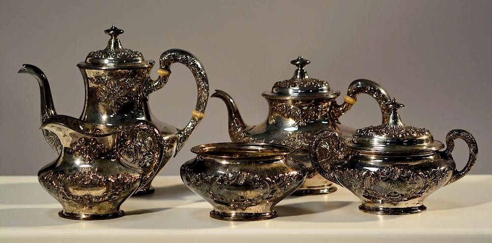 Appraisal: Gorham Buttercup Coffee Tea Service Gorham Buttercup five piece coffee