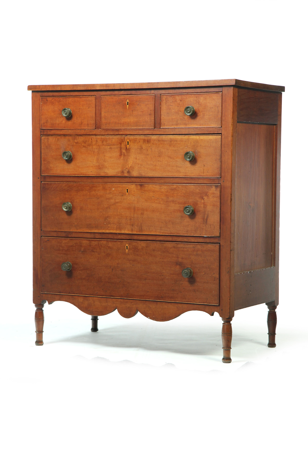 Appraisal: AMERICAN SHERATON CHEST OF DRAWERS First half- th century cherry