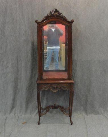 Appraisal: Louis XV Style Vitrine with Mirrored Back Carved base and