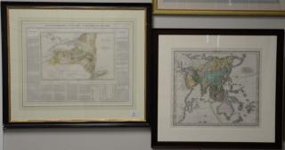 Appraisal: Group of four colored double engraved maps lithographs and prints