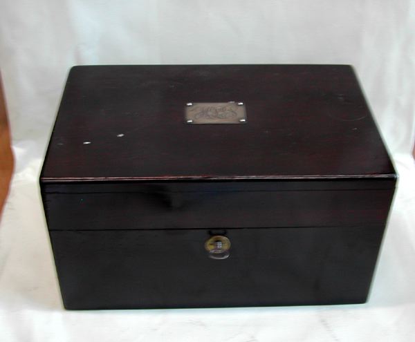 Appraisal: Anglo-American Sterling Silver and Brass-Mounted Mahogany Humidor first quarter th