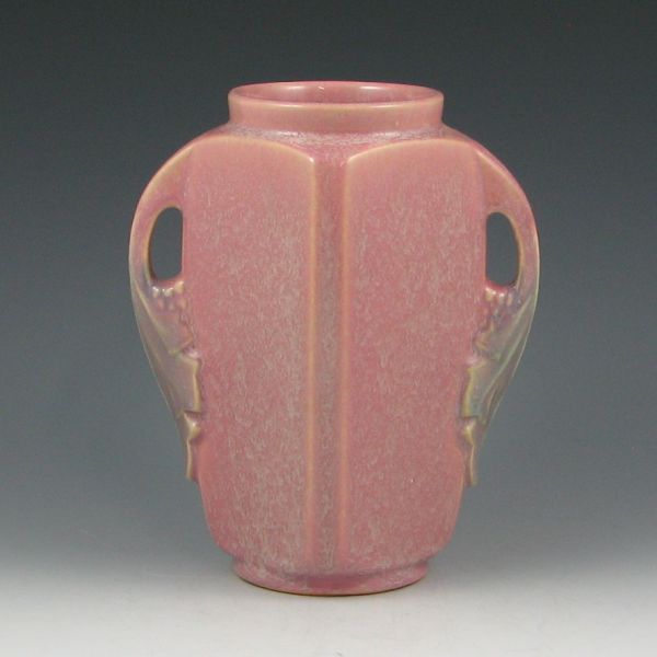 Appraisal: Roseville pink Tuscany - vase with squared form Unmarked Mint