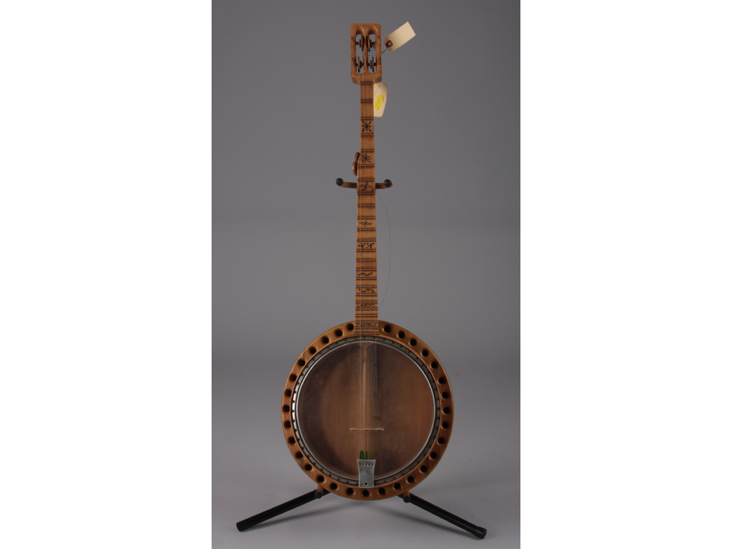 Appraisal: Unusual Handmade Five-String Resonator Banjo possibly North Carolina origin The