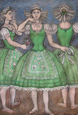 Appraisal: Peter Snow b - Costume design for Coppelia for the