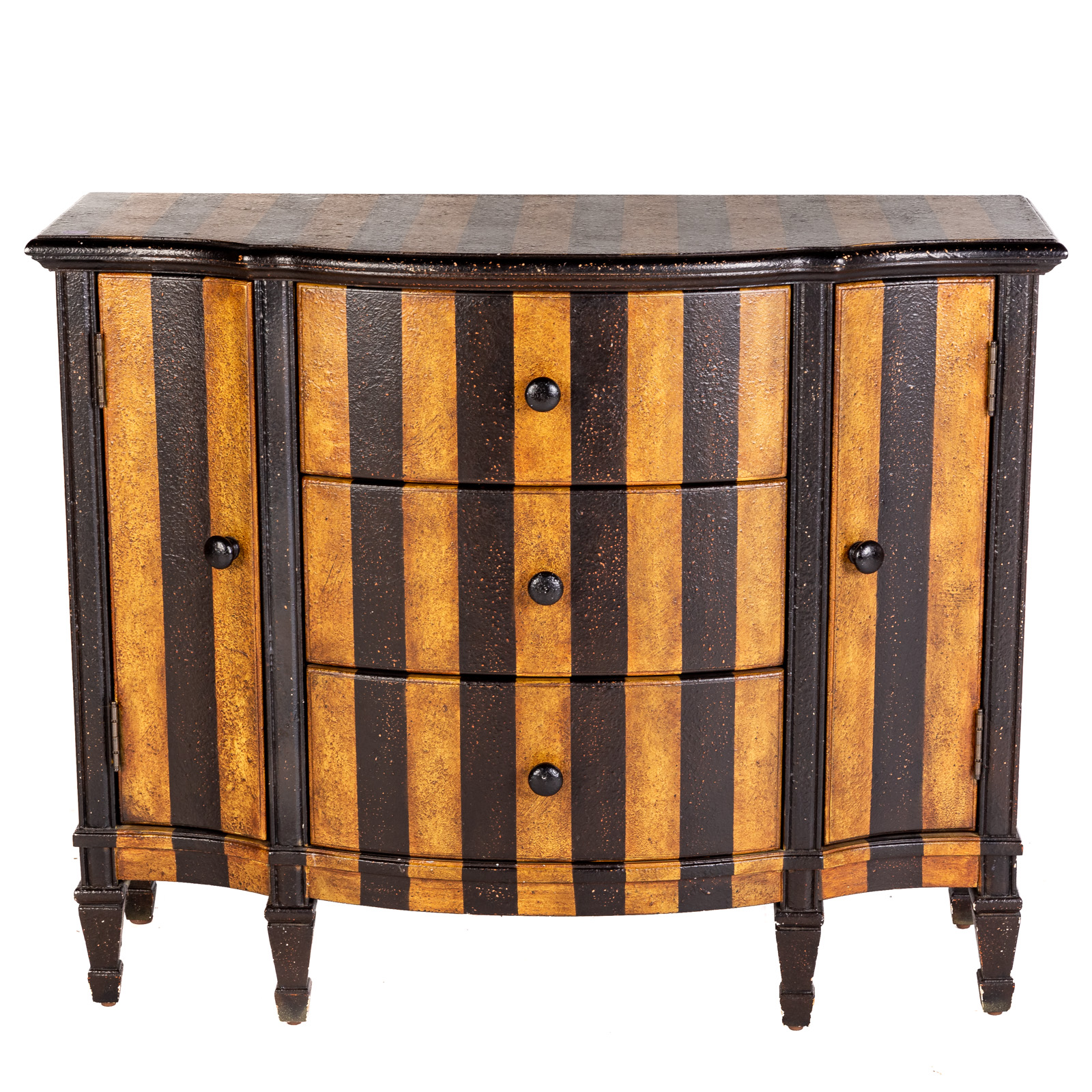 Appraisal: CONTEMPORARY STRIPED PAINTED CONSOLE TABLE Made by Butler Specialty Company