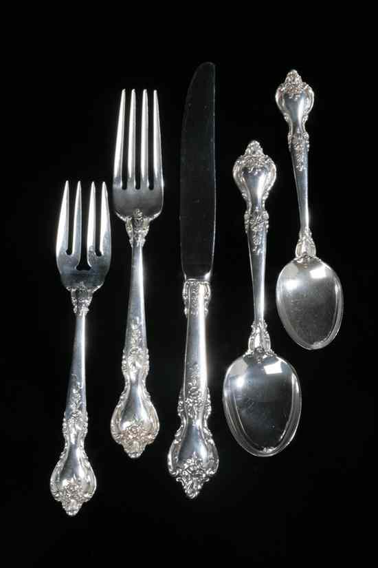 Appraisal: -PIECE LUNT STERLING SILVER FLATWARE SERVICE ''Delacourt'' pattern Service for