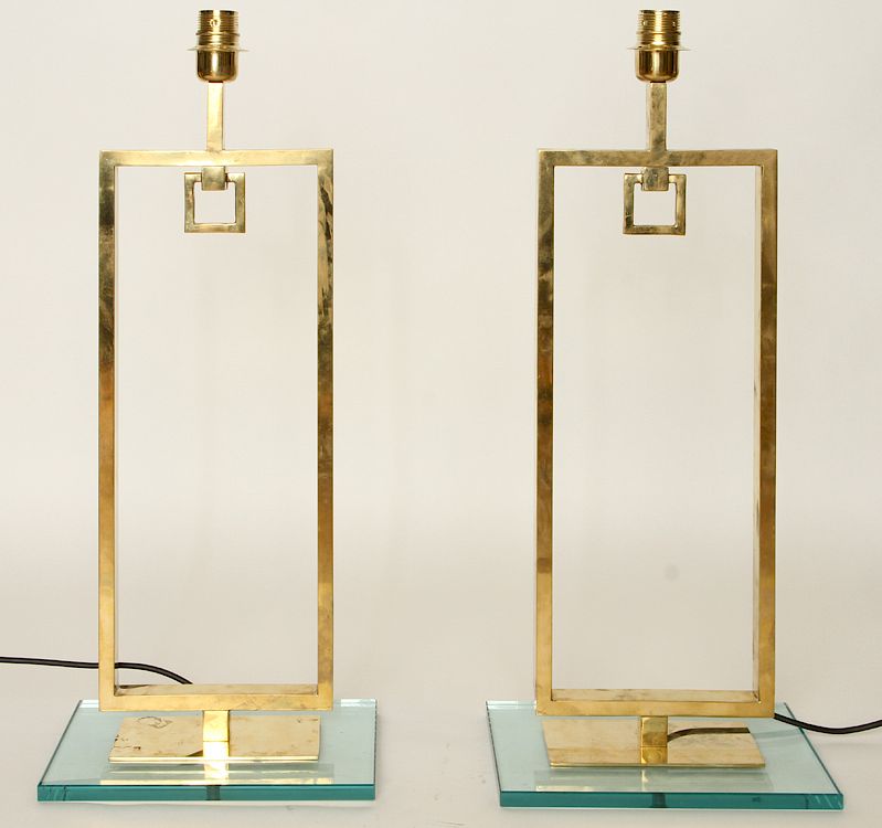 Appraisal: PR ITALIAN BRASS TABLE LAMPS MANNER PIERRE CARDIN A pair