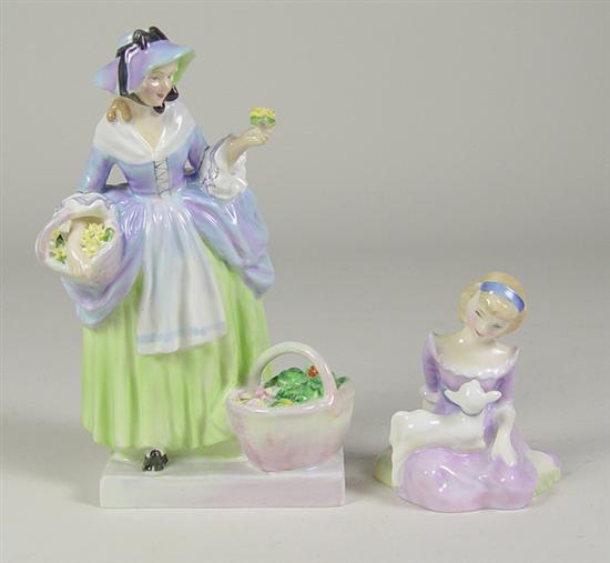 Appraisal: Two Royal Doulton Figurines Circa 's Spring Flowers HN blue