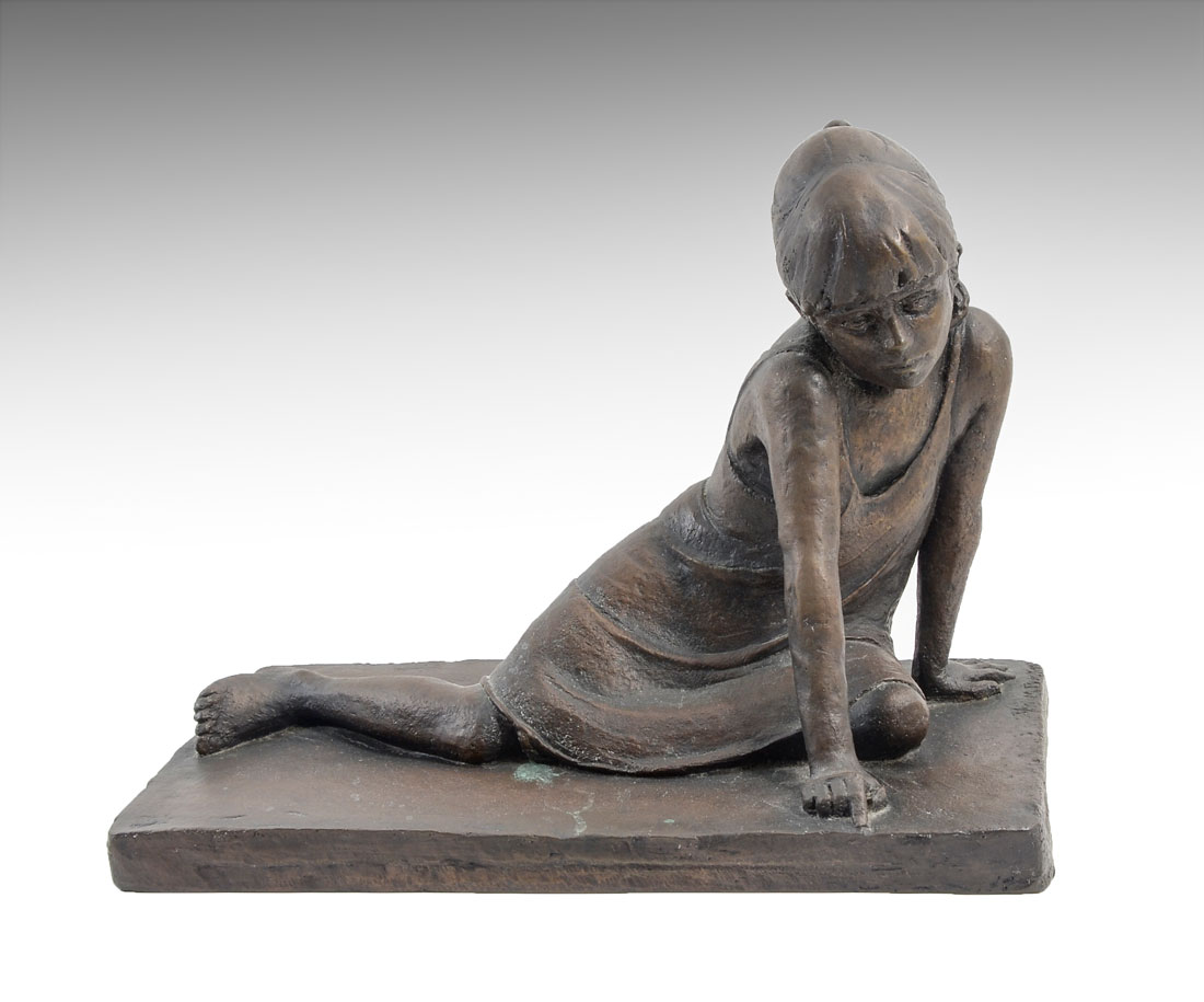 Appraisal: BUCKMAN Mary American th Century ''Sulking Child'' Bronze '' in