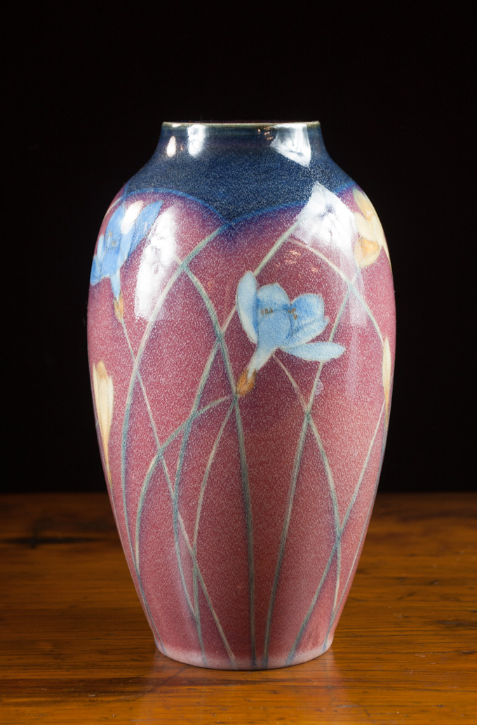 Appraisal: KATARO SHIRAYAMADANI ROOKWOOD ART POTTERY VASE with Art Nouveau style