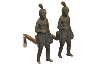 Appraisal: PAIR OF CAST IRON ANDIRONS Pair of Cast Iron Indian