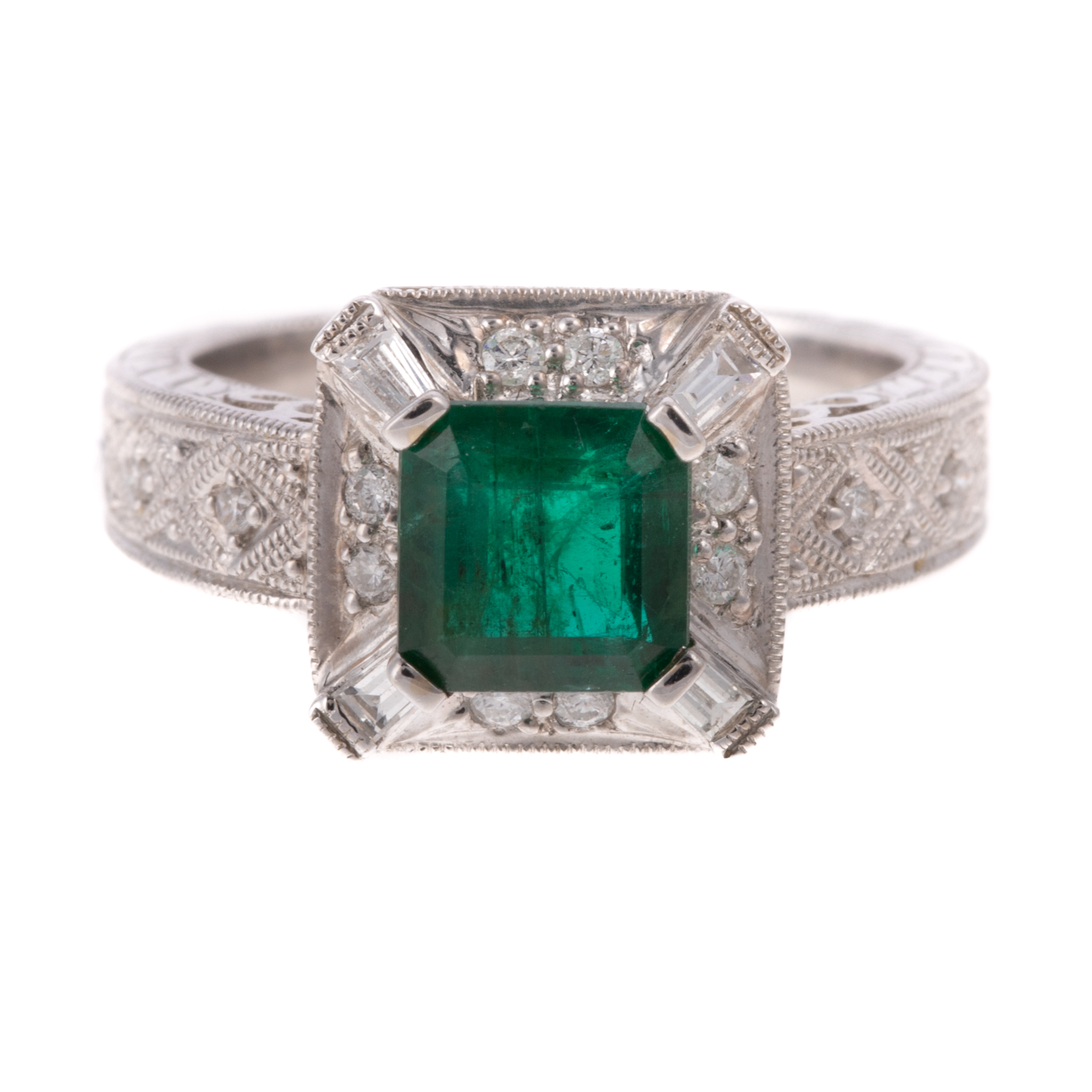 Appraisal: A VERY FINE CT EMERALD DIAMOND RING IN K K