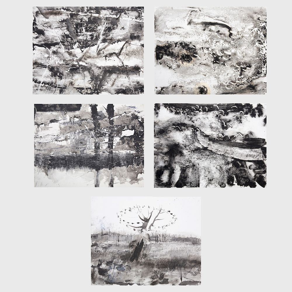 Appraisal: William Thon - Five Works Five ink on paper three