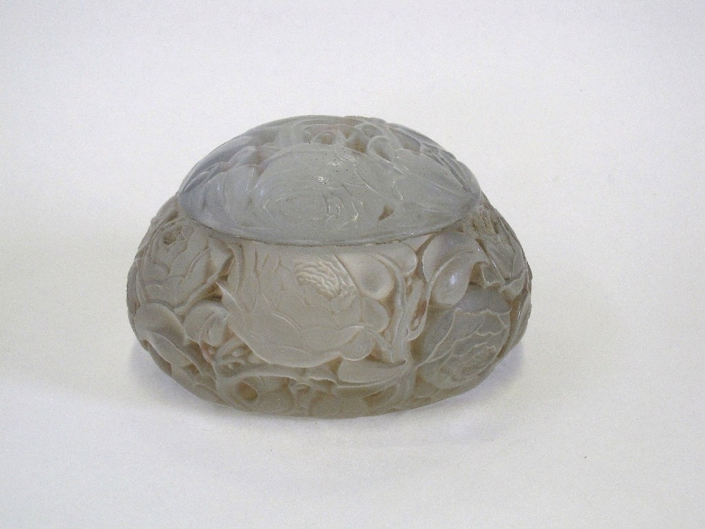 Appraisal: R Lalique 'Dinard' trinket box and cover decorated with roses