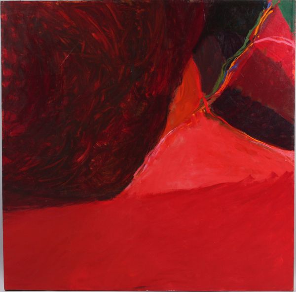 Appraisal: Bruce Klein red cable acrylic on canvas x unframed good