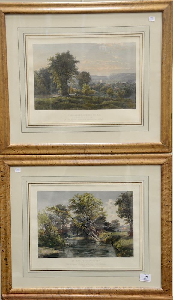 Appraisal: Set of four colored lithographs of New York landscapes to