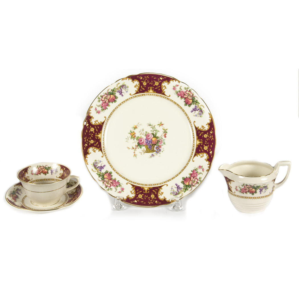 Appraisal: English Transfer Decorated Ironstone Dinner Service Approximately sixty-five pieces