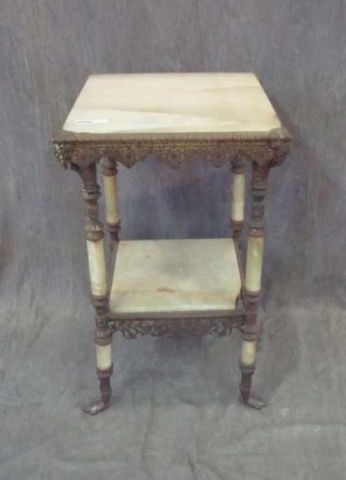 Appraisal: Victorian alabaster pedestal end table Property from New York NY