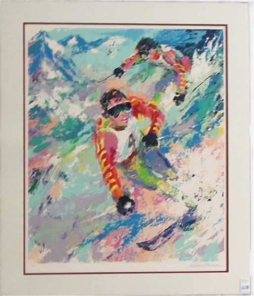 Appraisal: LEROY NEIMAN SERIGRAPH New York Illinois - Skiing Twins Image