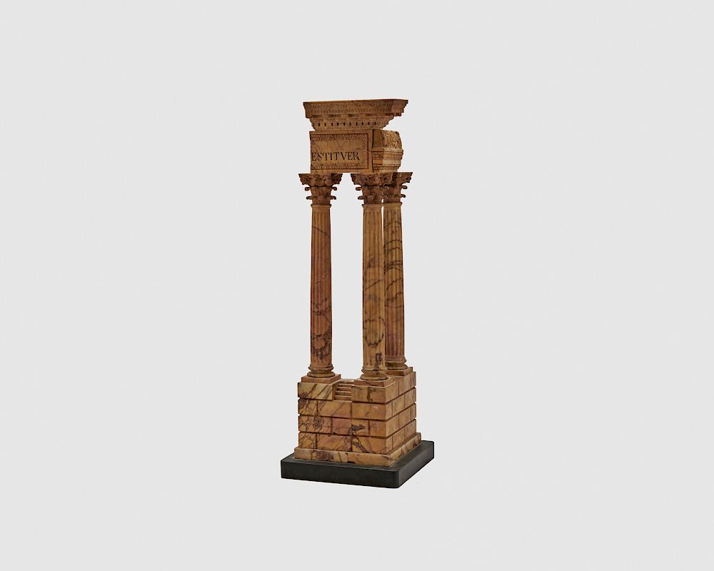 Appraisal: Italian Yellow Marble Grand Tour Souvenir Model of the Temple