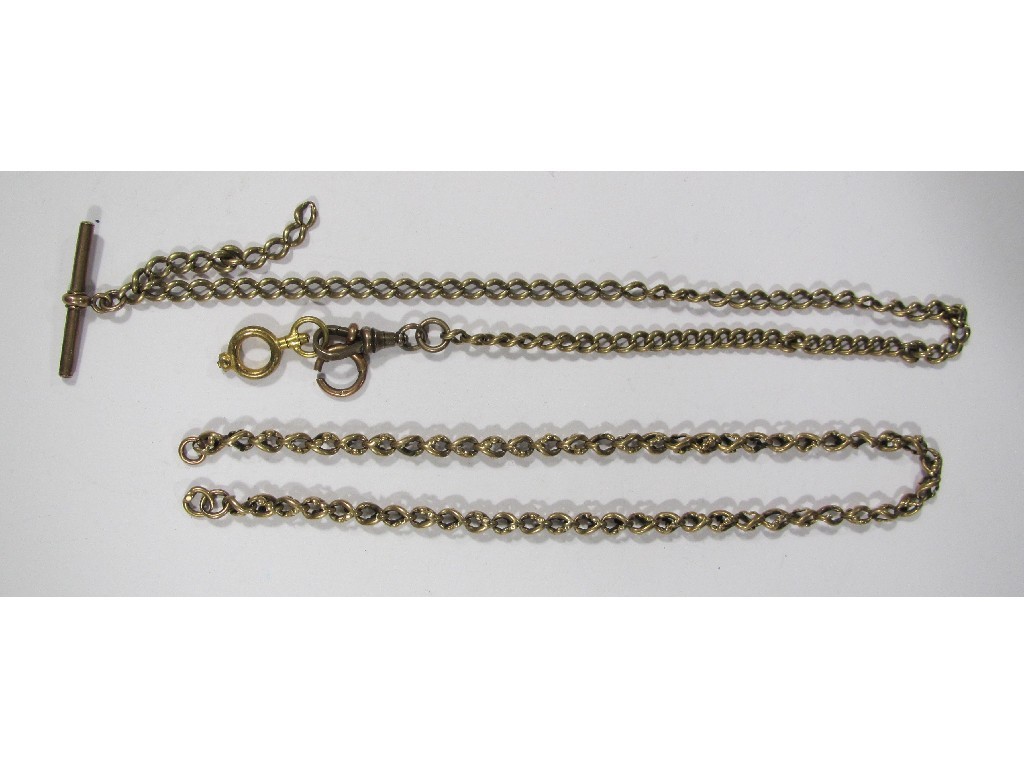 Appraisal: Two Victorian yellow metal Albert chains Total gross weight gms