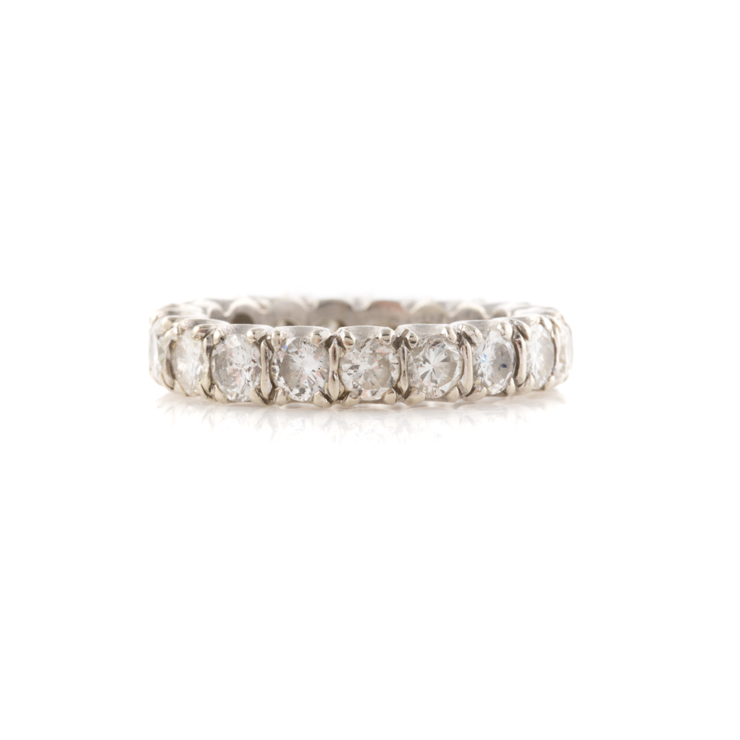 Appraisal: A Diamond and Platinum Eternity Band Platinum diamond eternity band