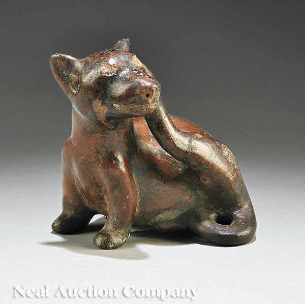 Appraisal: A Colima Polished Pottery Figure of a Scratching Dog c