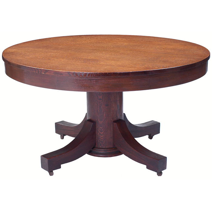 Appraisal: Arts Crafts period dining table circular top over a pedestal