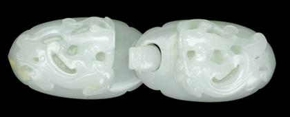 Appraisal: Good Chinese white jade garment hook buckle th century