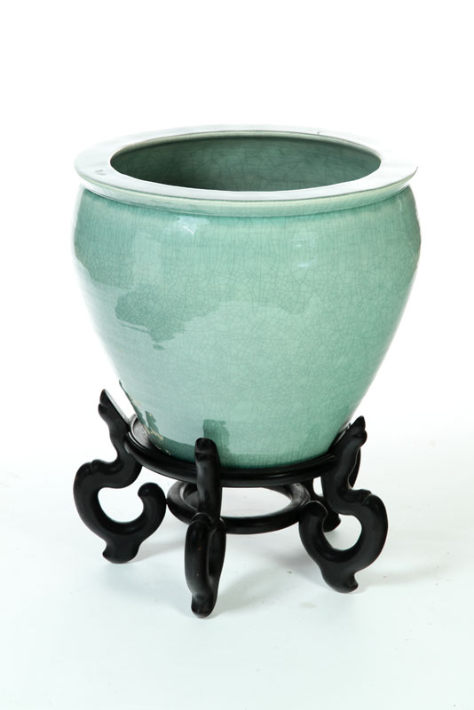 Appraisal: JARDINIERE China th century ceramic Large jardiniere with celadon glaze