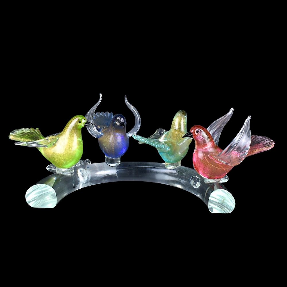 Appraisal: Murano Italian Art Glass Centerpiece Group Mid Century Murano Italian