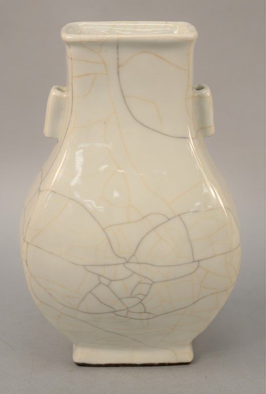 Appraisal: Cream colored crackle ko geyao hu vase China th century