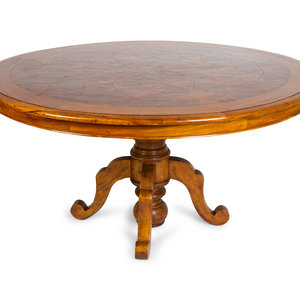 Appraisal: A Continental Parquetry Walnut Center Table TH CENTURY the top