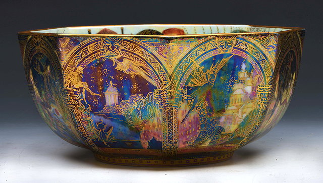 Appraisal: Daisy Makeig-Jones British - for WedgwoodA Fairyland lustre octagonal bowl