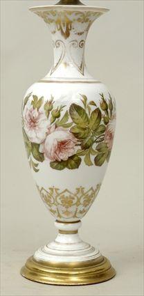 Appraisal: Continental Enameled and Gilt Opaque White Glass Vase Mounted as