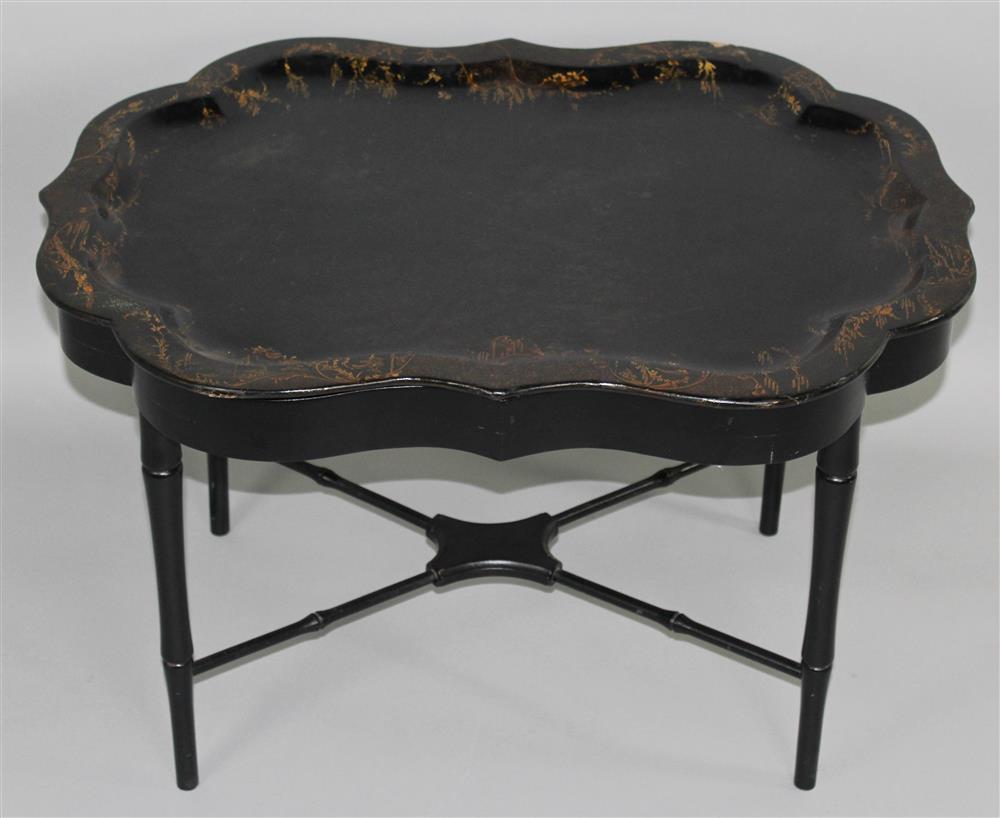 Appraisal: ENGLISH NEWINGTON SANDER LONDON LACQUERED AND PARCEL GILT PAPIER MACHE