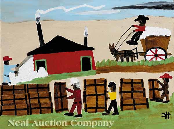 Appraisal: Clementine Hunter American Louisiana - Cotton Gin oil on board