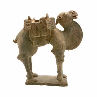 Appraisal: A Painted Pottery Model of a Bactrian Camel Northern Wei