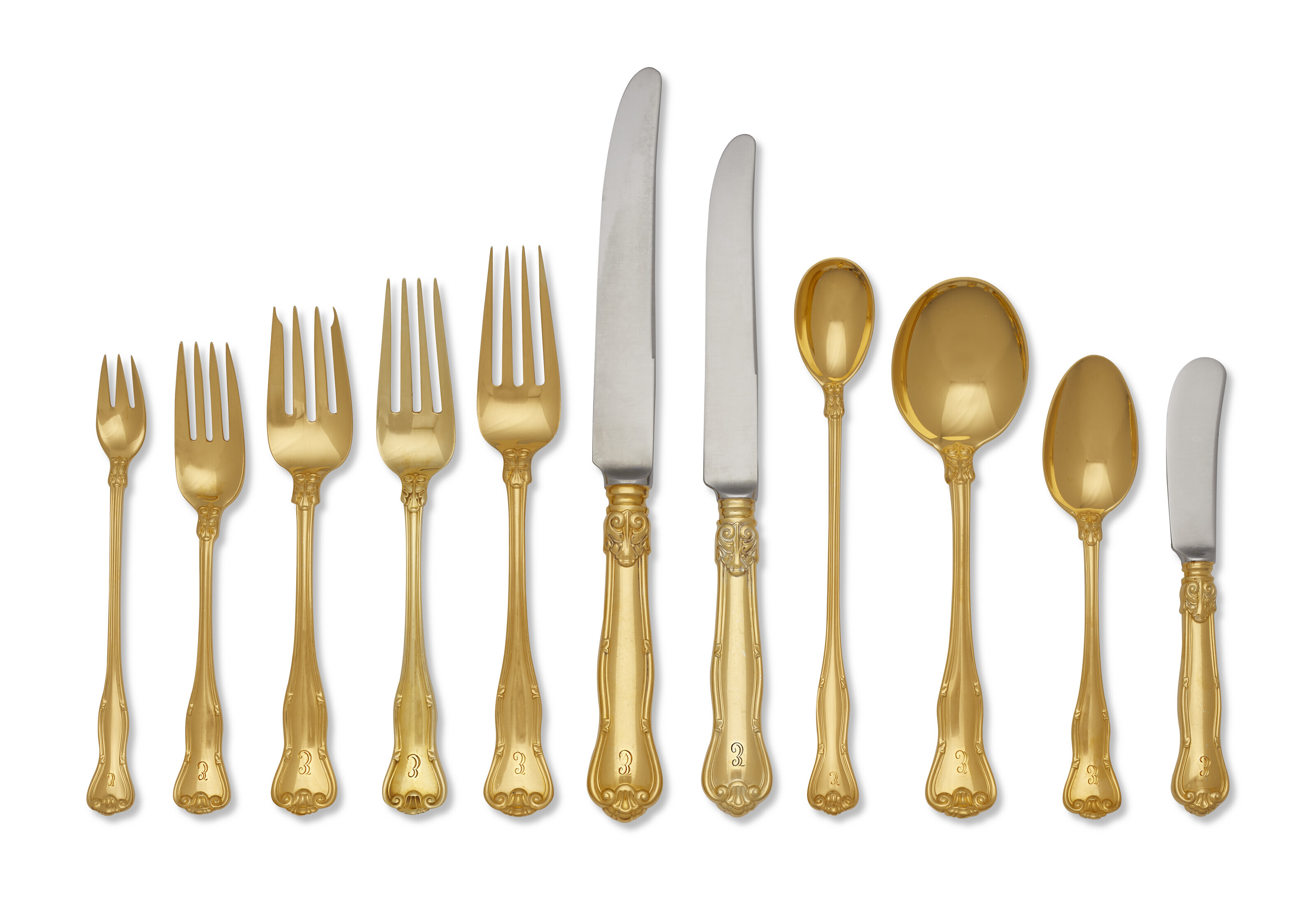 Appraisal: AN EXTENSIVE AMERICAN SILVER-GILT FLATWARE SERVICE MARK OF TIFFANY CO