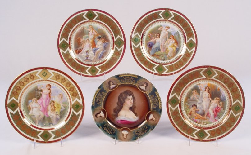 Appraisal: PIRKENHAMMER CZECH PORCELAIN CABINET PLATES Group of plates centering an